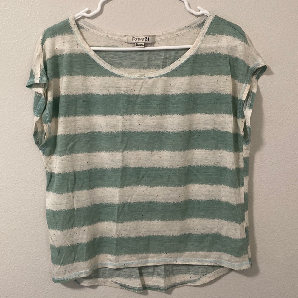 Blue & White Stripe Top by Forever 21